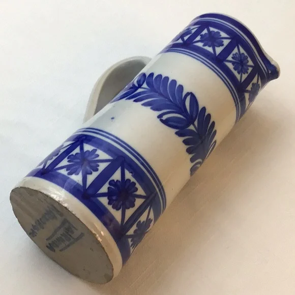 Glazed Earthenware Jug, Blue and White. - Picture 5 of 6